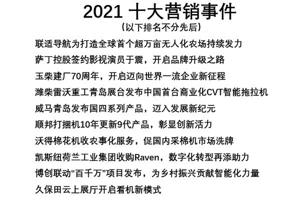 共話無人農(nóng)場(chǎng)裝備發(fā)展，盤點(diǎn)2021贏戰(zhàn)2022